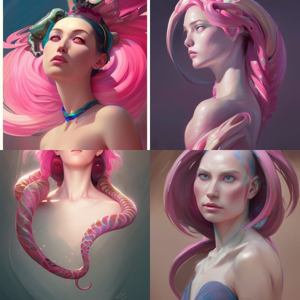 Human Milotic Portrait in Digital Art Style