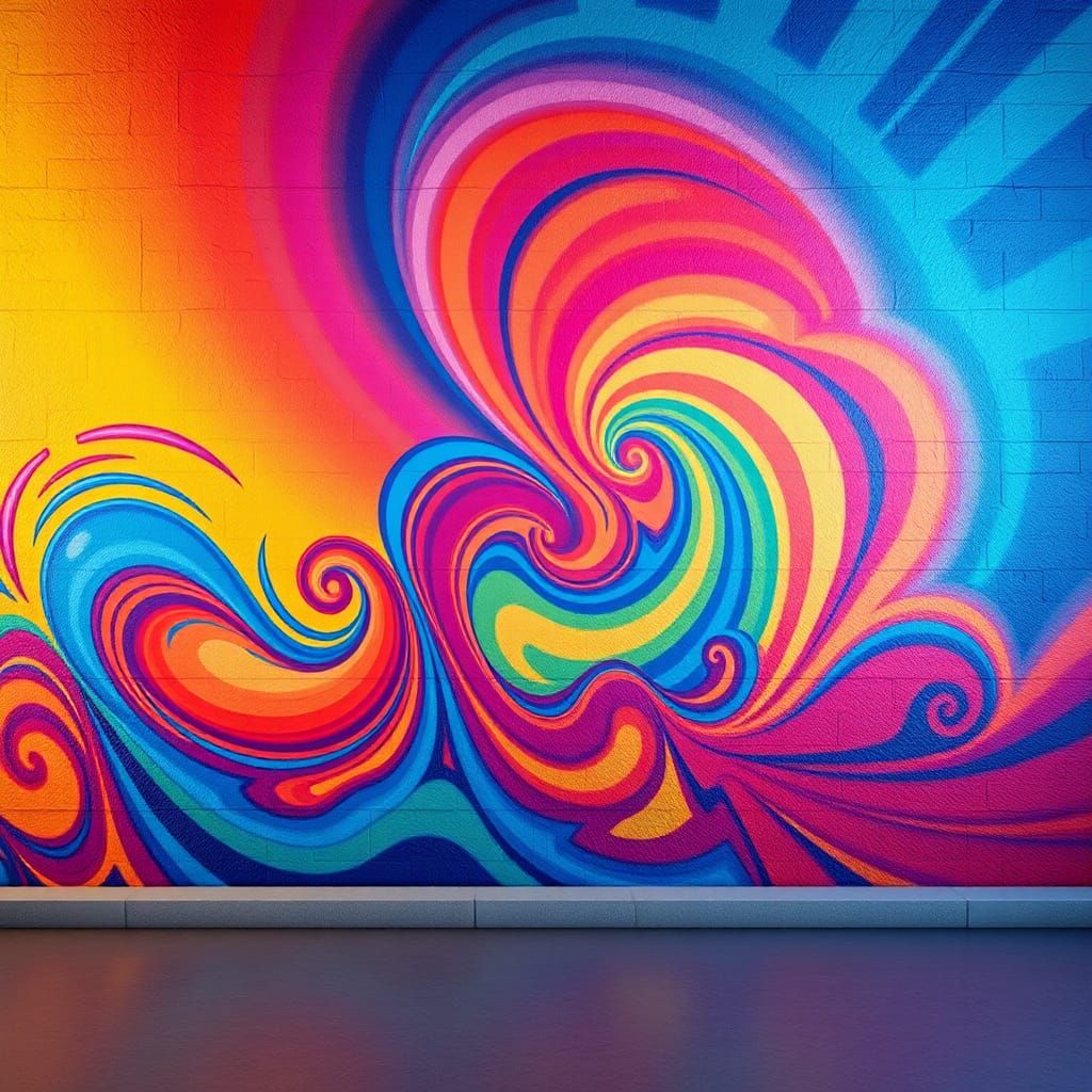 Vibrant 3D Mural in Pixar Style Concept Art