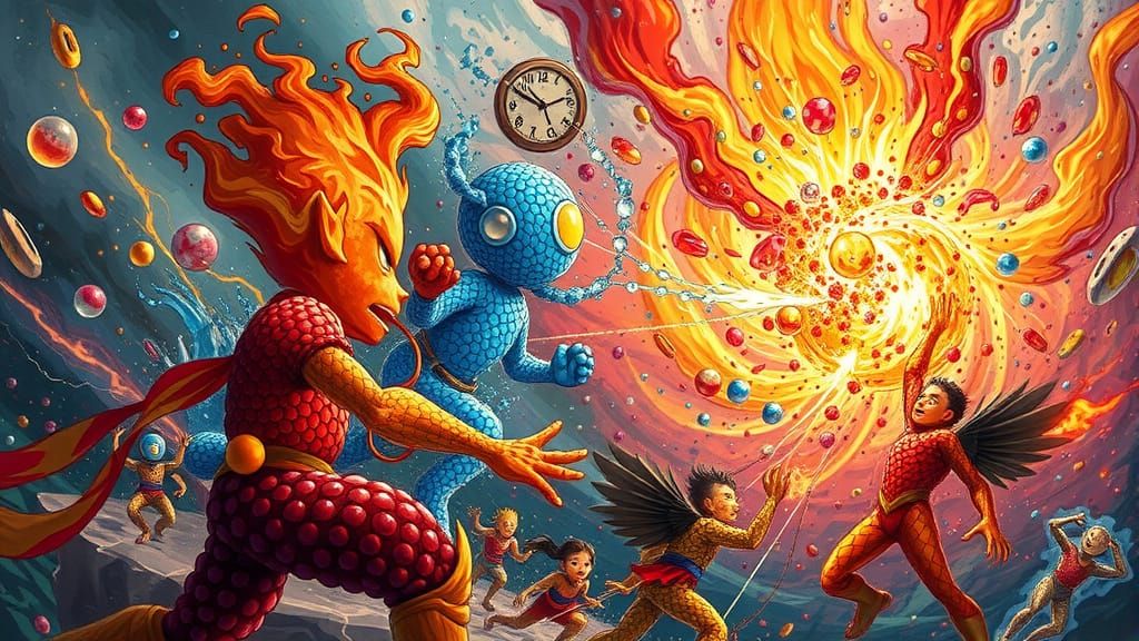 Elemental Beads Clash in a Fantastical Realm