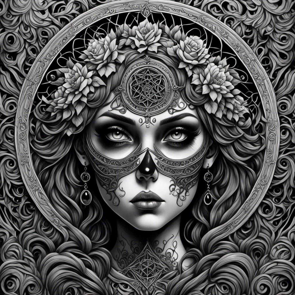 Psychedelic Emo Reaper with Fractal Geometry