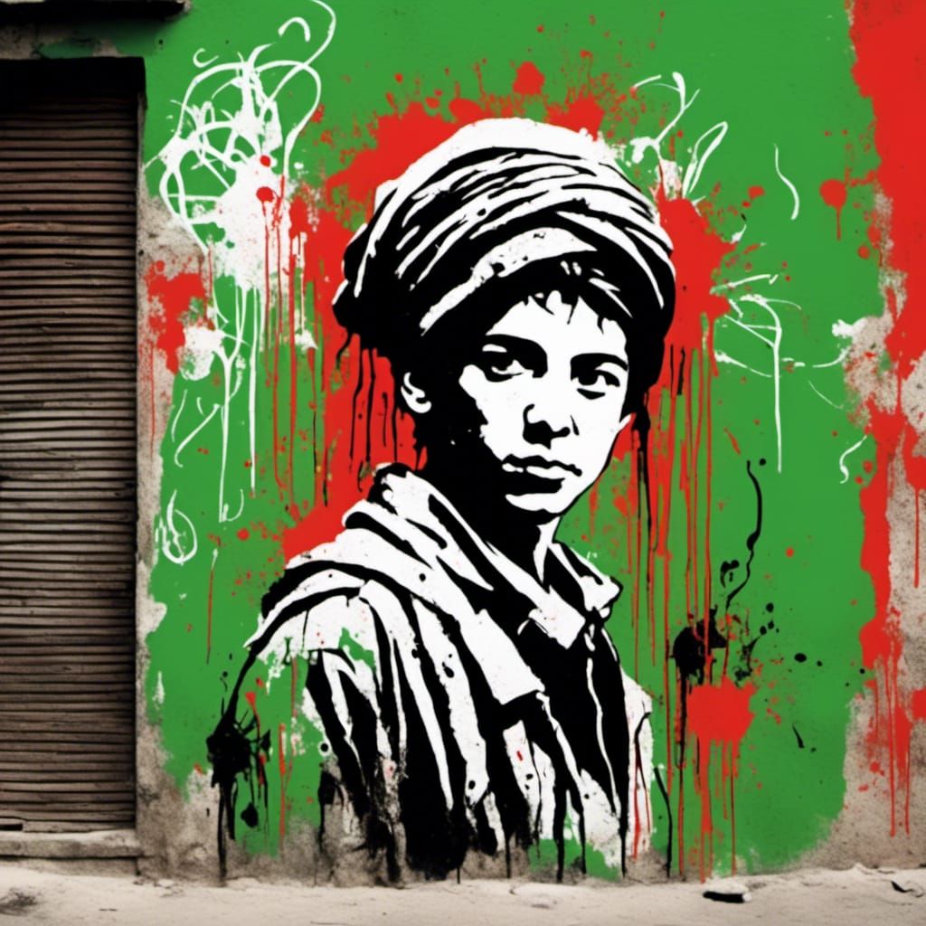 نجم (Najm) | 🇵🇸 mural portrait (Neo-expressionism)