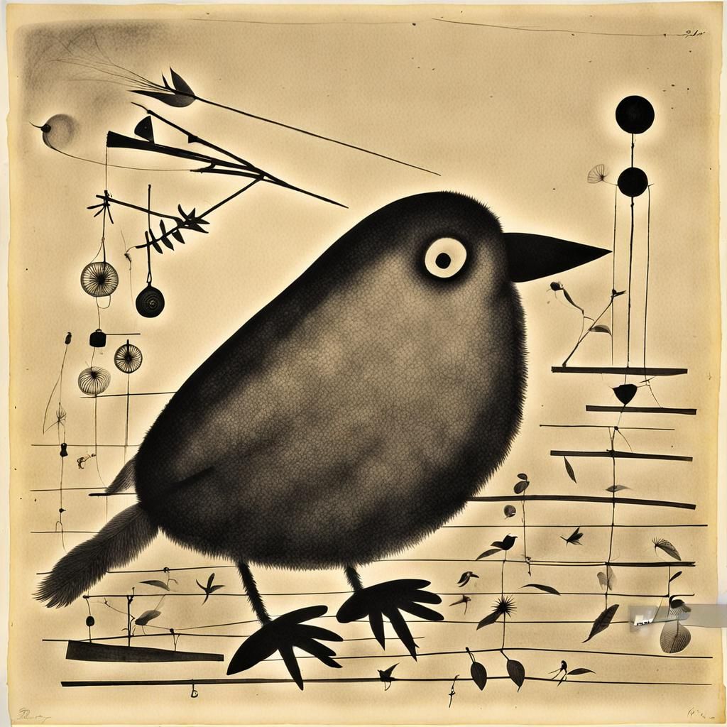 Surreal Bird Rayograph in Man Ray Style