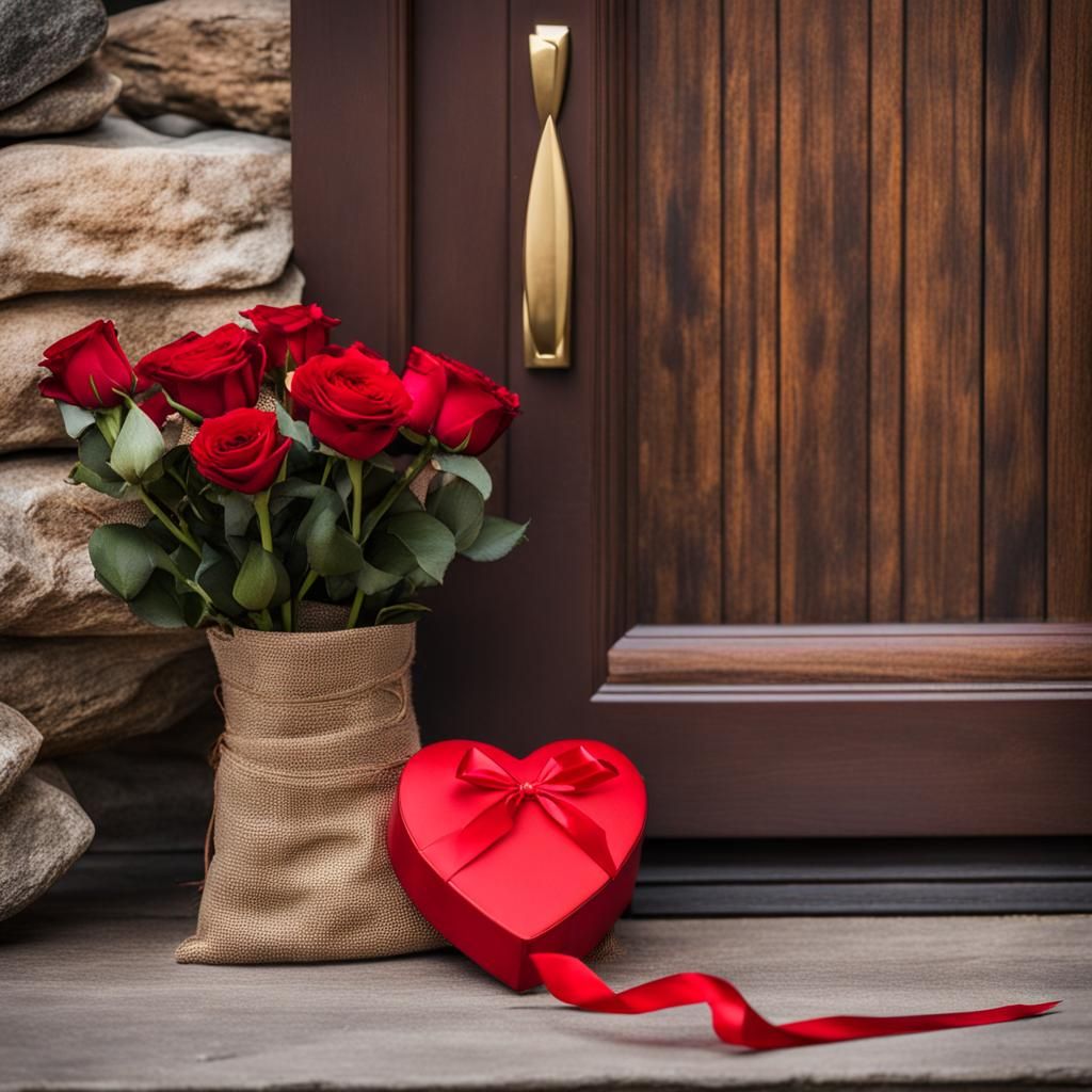 Chocolates, Rose, and Romance on Stone Steps