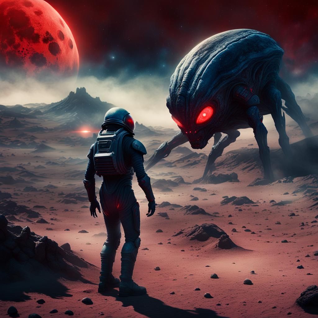 Galactic Alien Attack on Barren Moon