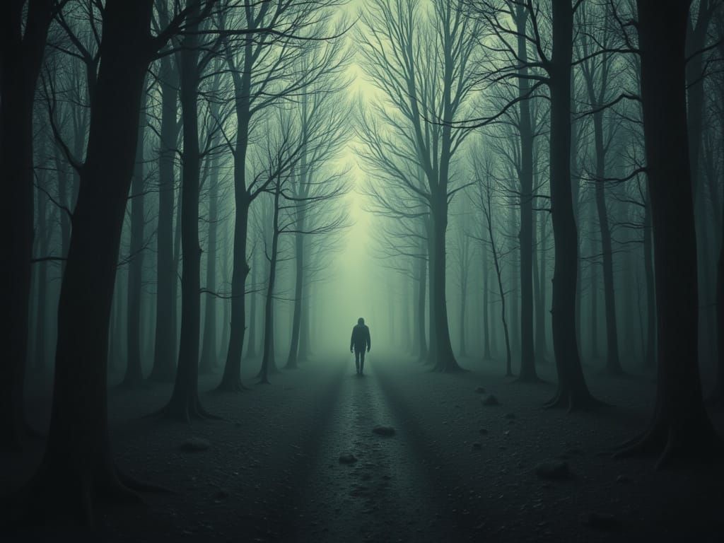 Abstract Horror: Watching Eyes in Haunted Forest