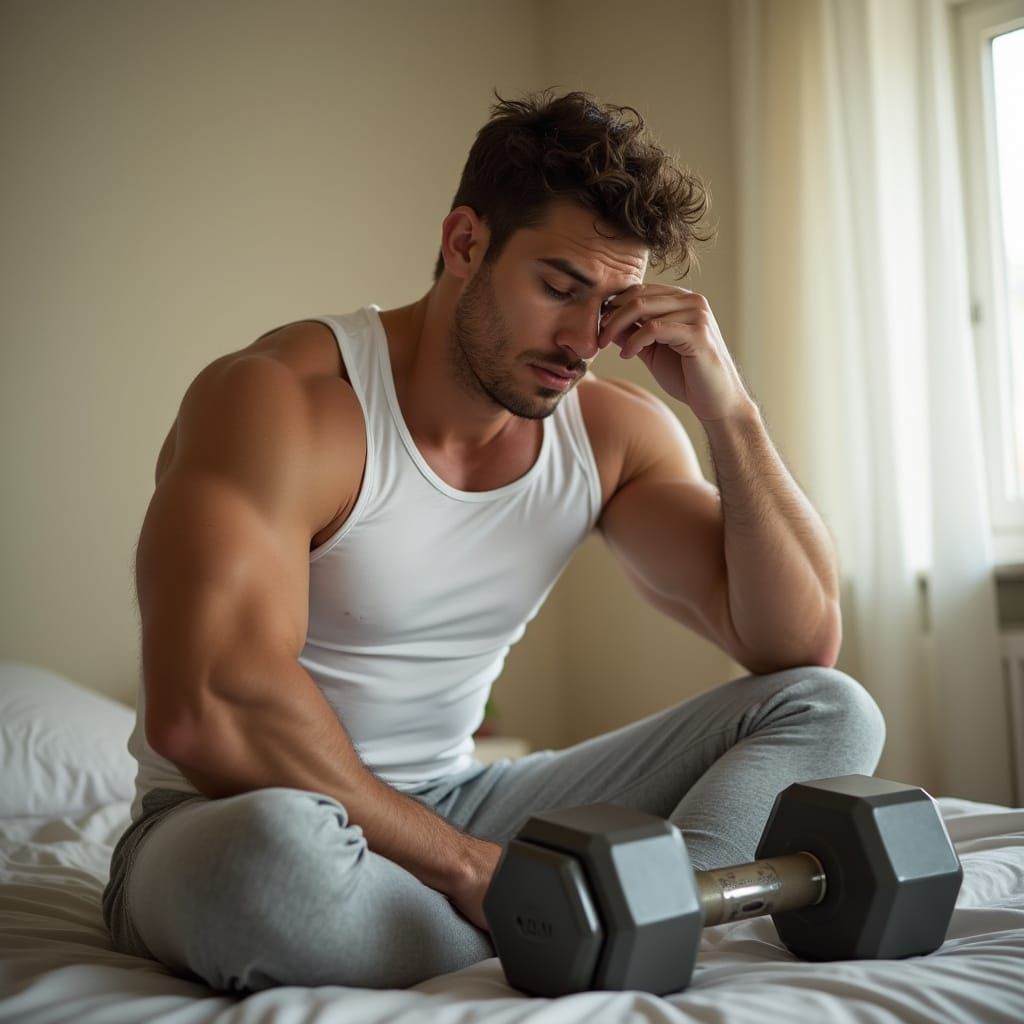 Strong Man Rising, Ready for Morning Workout