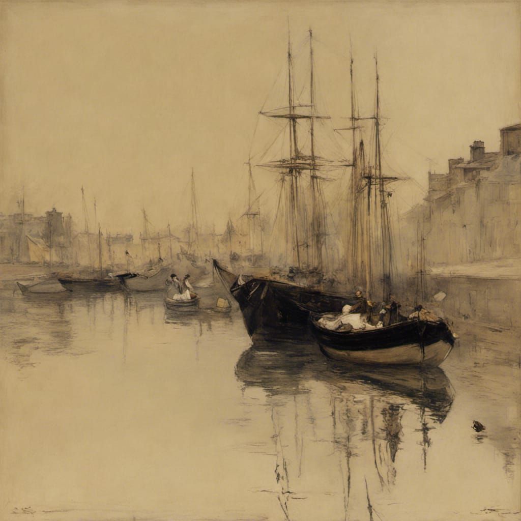 Nocturne of Boats on the River
