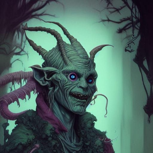 Detailed Goblin Drow Portrait in Pop Art Style