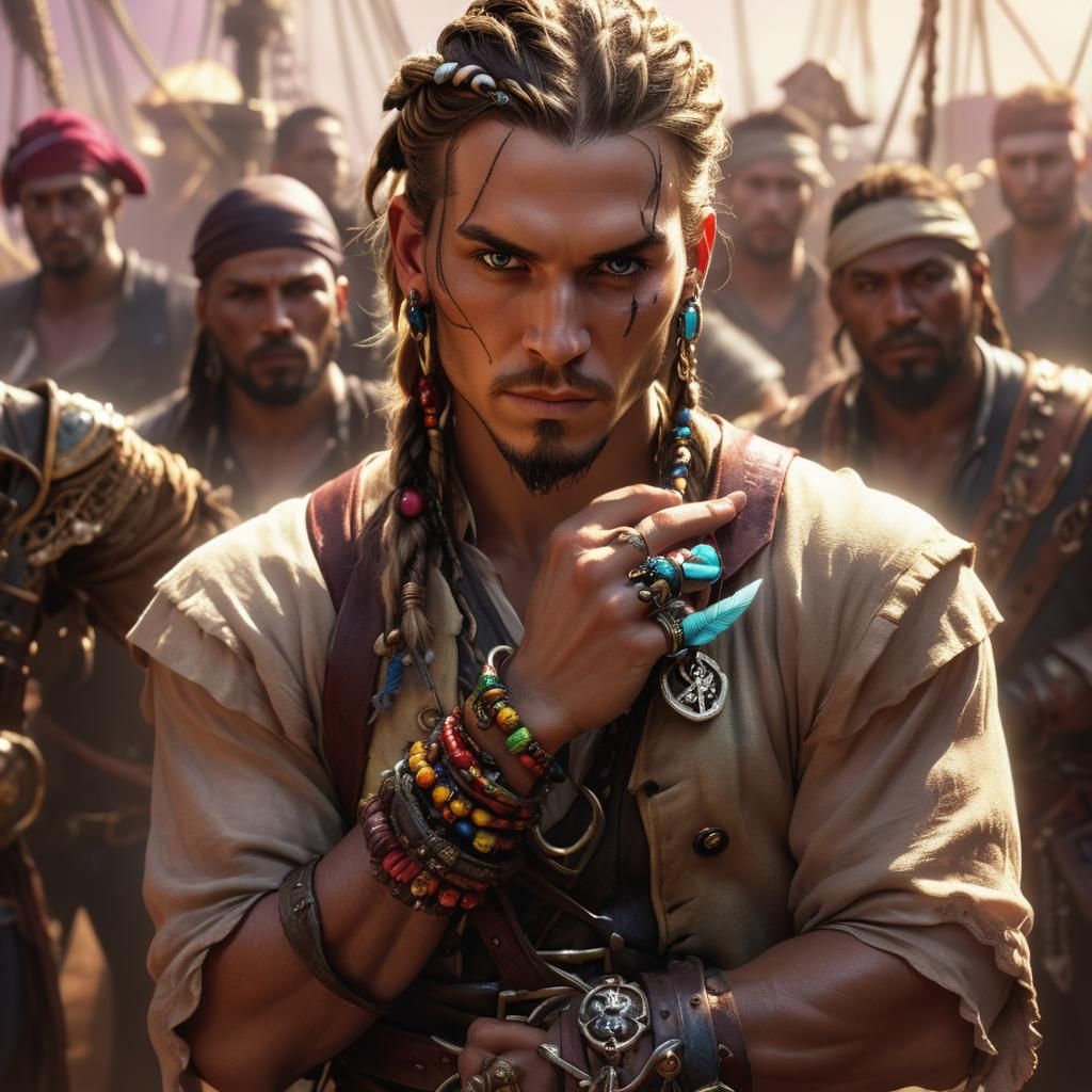 Fearsome Pirate Cultivator in Detailed 3D Rendering