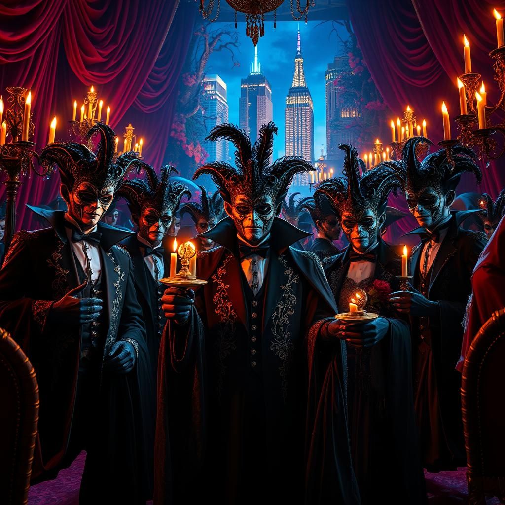 Gothic Vampires Celebrate Halloween in Hyperrealistic Style