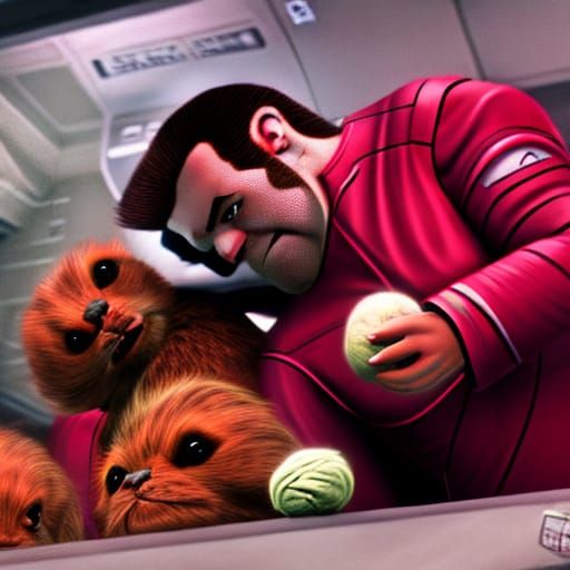 Redshirt Romp: Tribbles Cuddle Chase Inspired by Hermann Hup...
