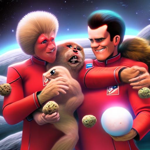 Redshirt Running from Tribbles, Comic Book Style
