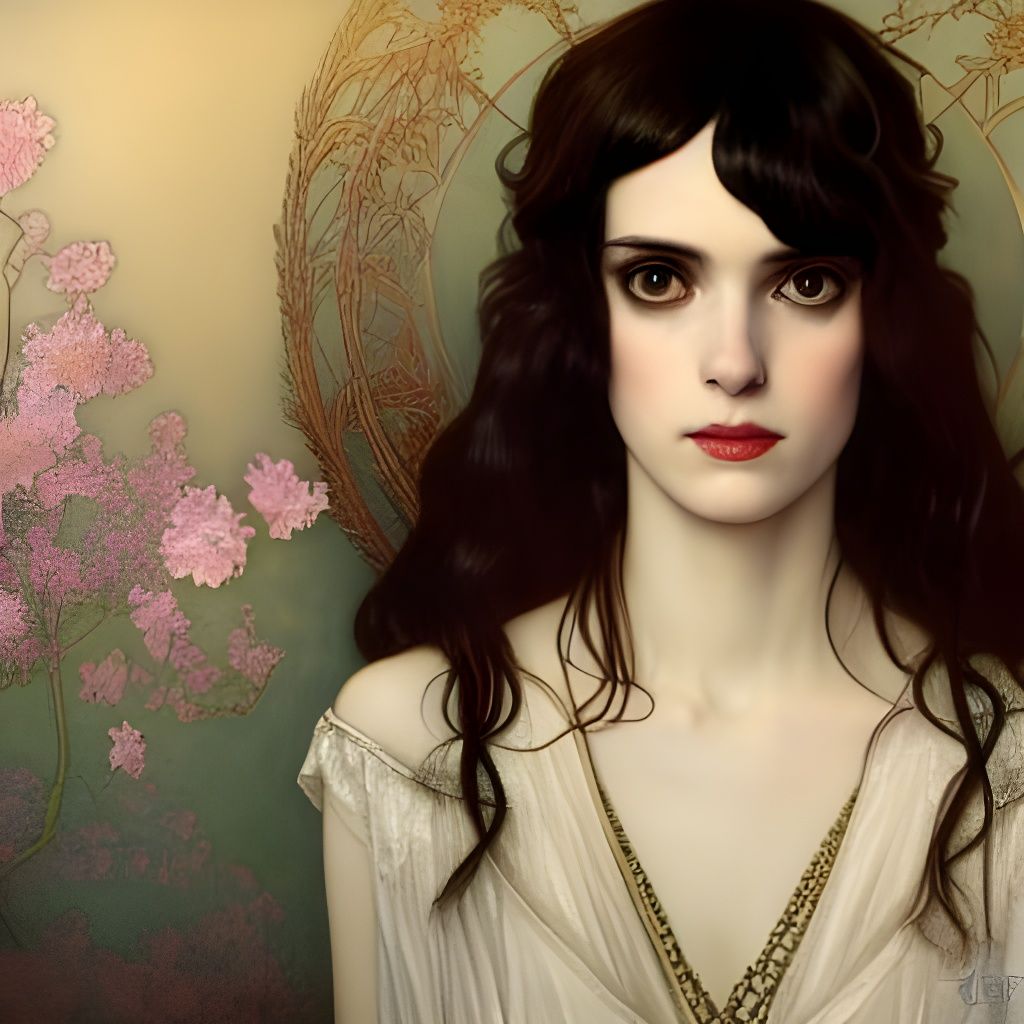 Winona Ryder and Stacy Martin Portrait in Cyberpunk Style