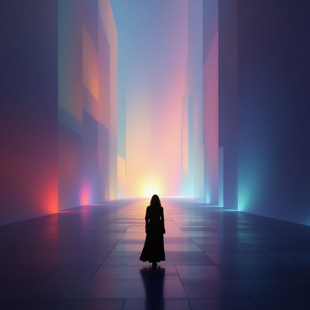 Mystical Realm of Abstract Lights in Expressionist Style