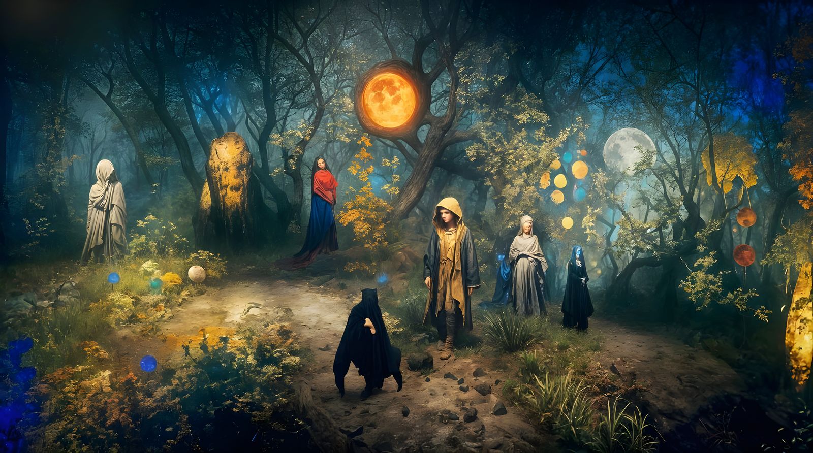 Dark Woods Rite in Chiaroscuro Style