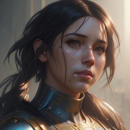 Hyperdetailed Portrait of a Girl in Art Nouveau Style