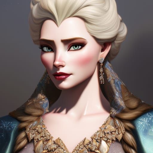 Elsa as Wealthy Mistress Digital Portrait