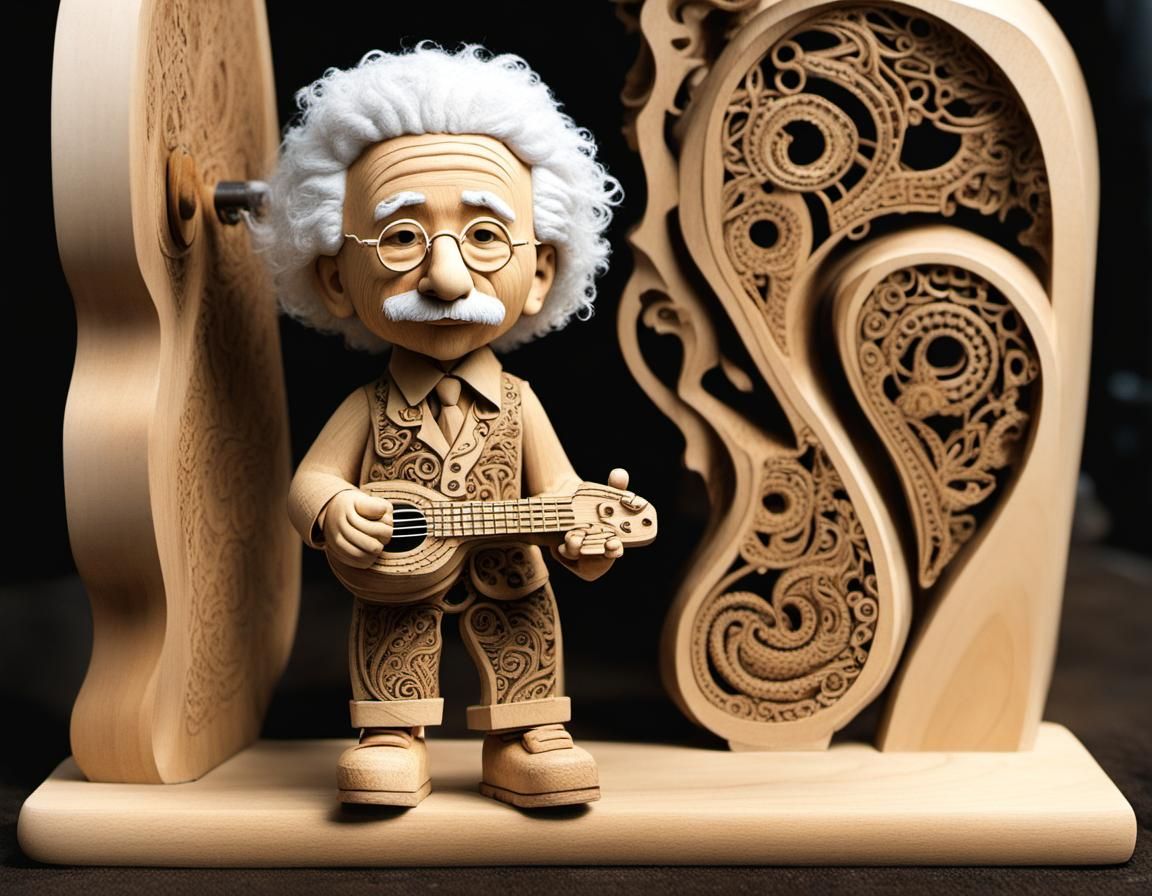 Tiny Einstein in Brocaded Lace: Digital Art
