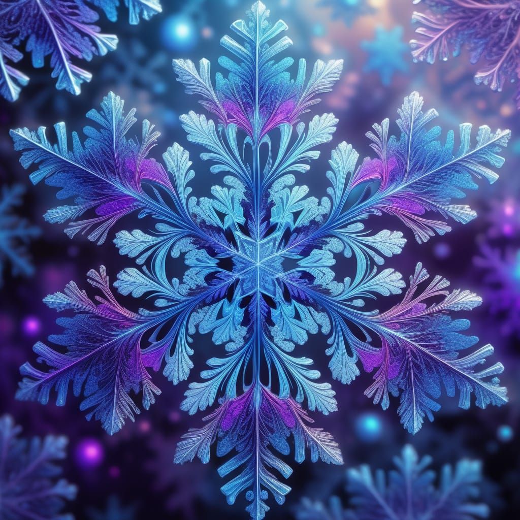Fractal Snowflakes in a Winter Wonderland