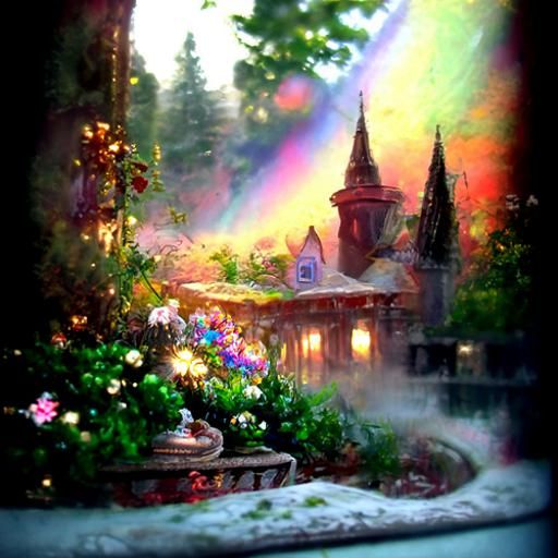 Ethereal Fantasy Scene with Hyperdetailed Mist