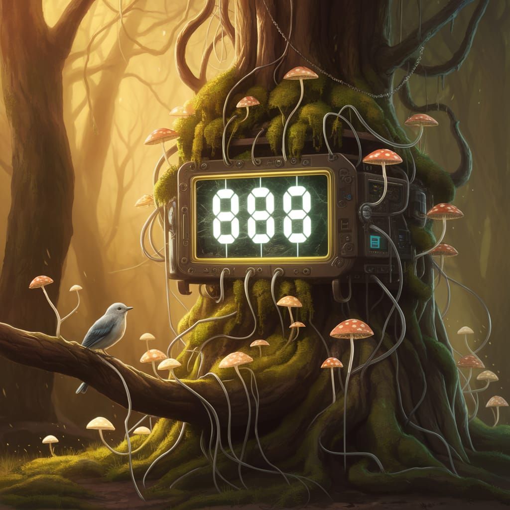 Ethereal Forest Sanctuary with Ancient Alien Device