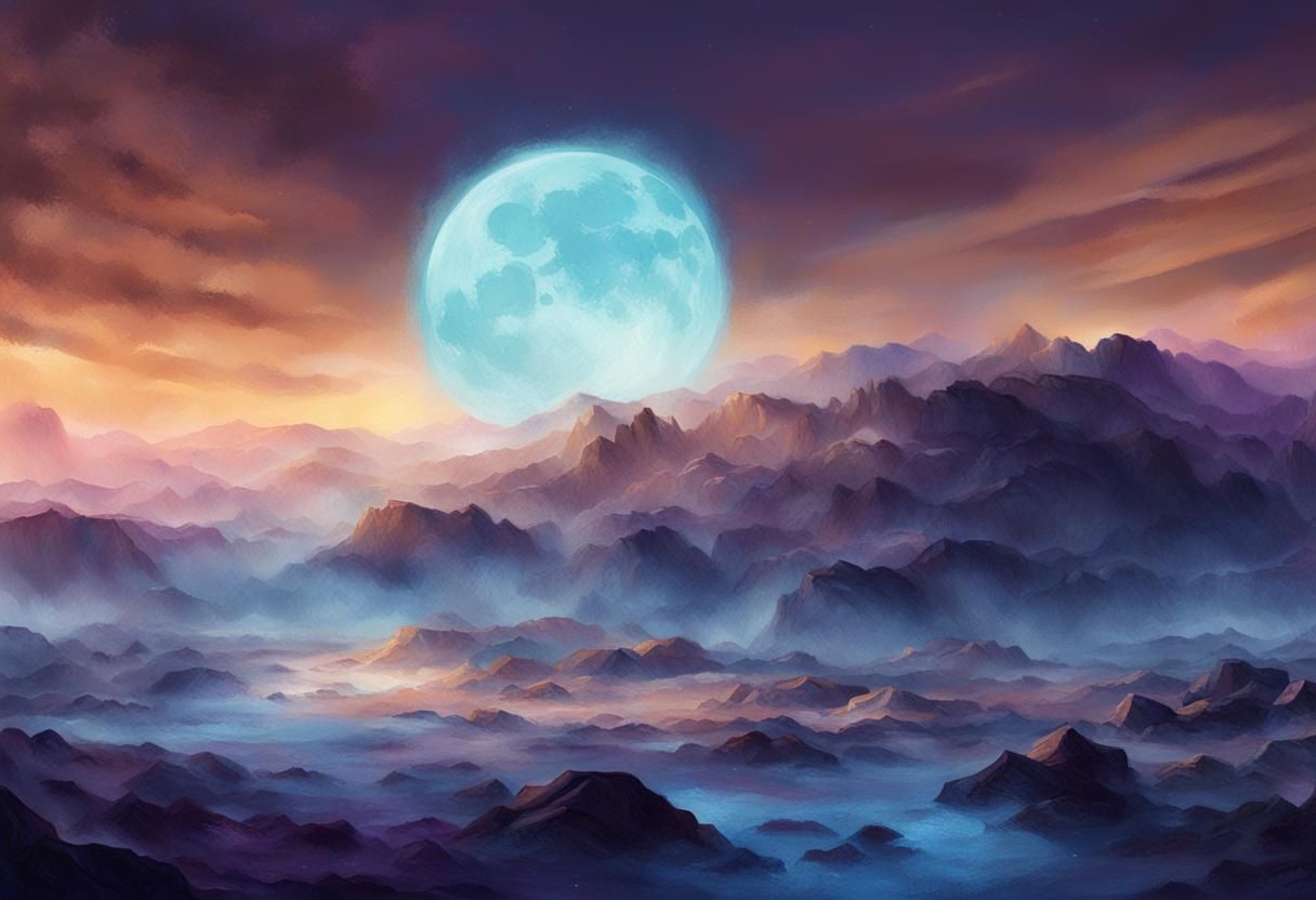 Dramatic Rocky Fantasy Landscape in Digital Painting Style