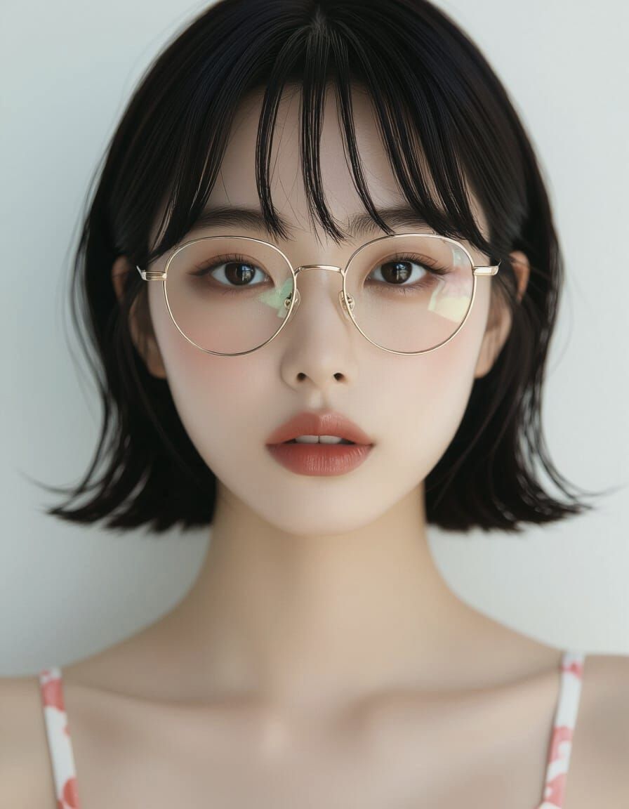 Korean Model with Glasses in Cinematic Style