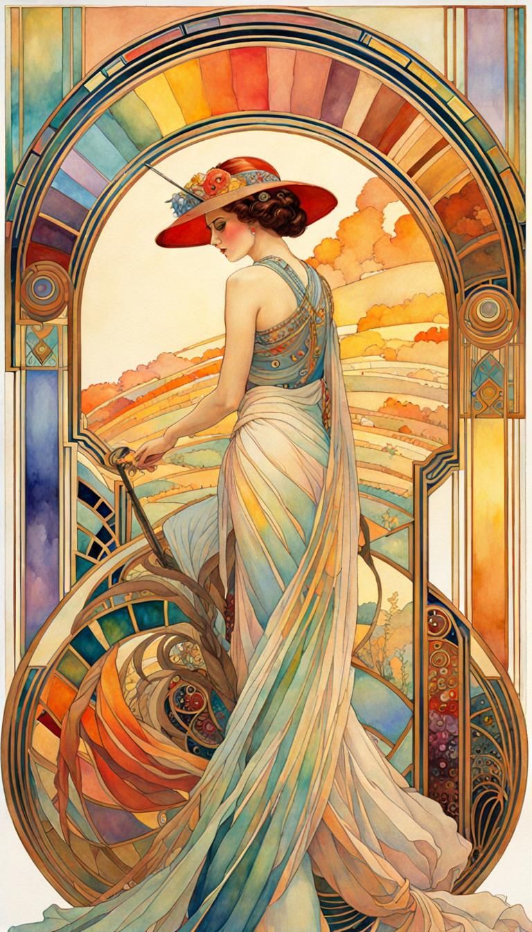 Rainbow Art Deco Converse Shoes in Watercolor