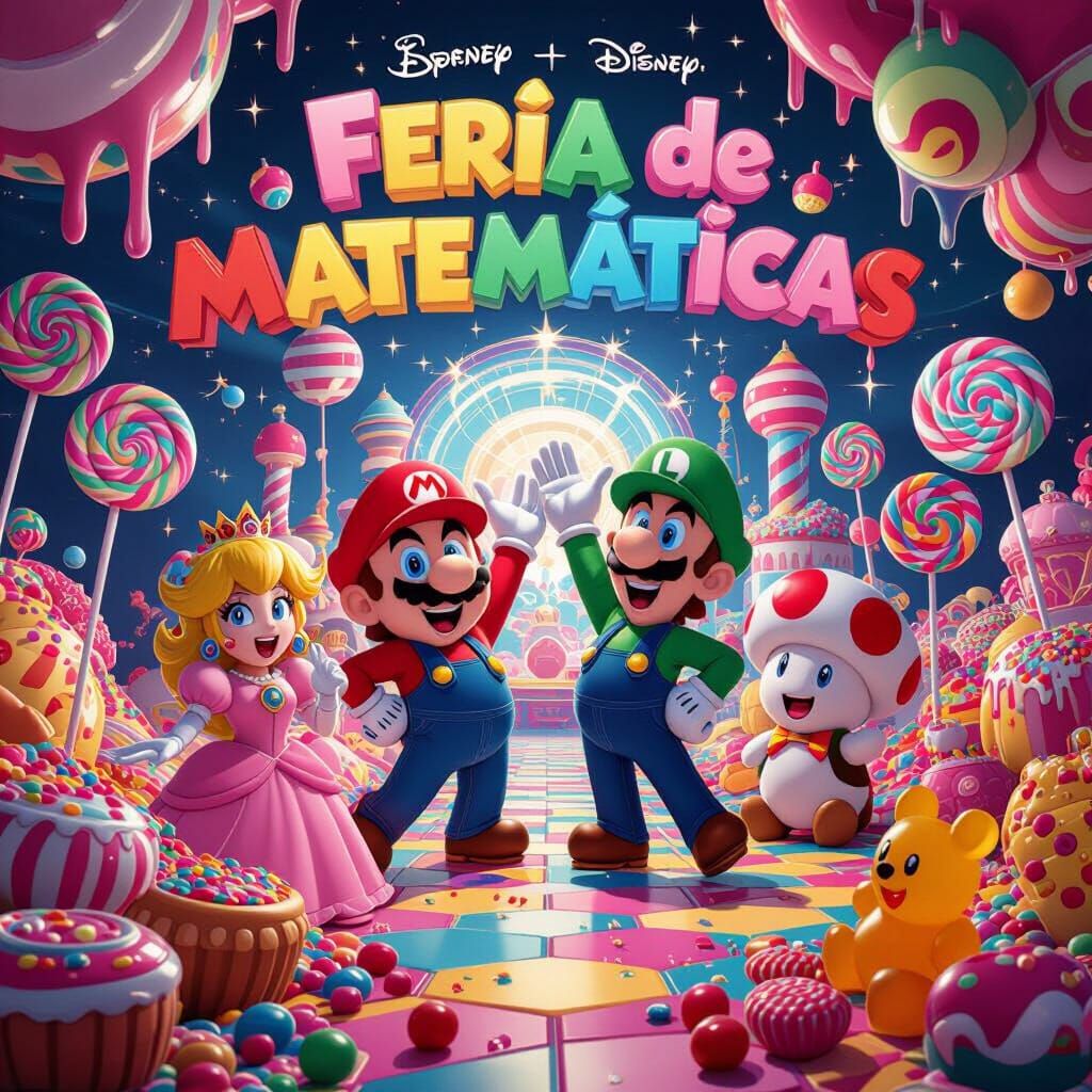 Super Mario Characters Invite to Candy Art Math Fair