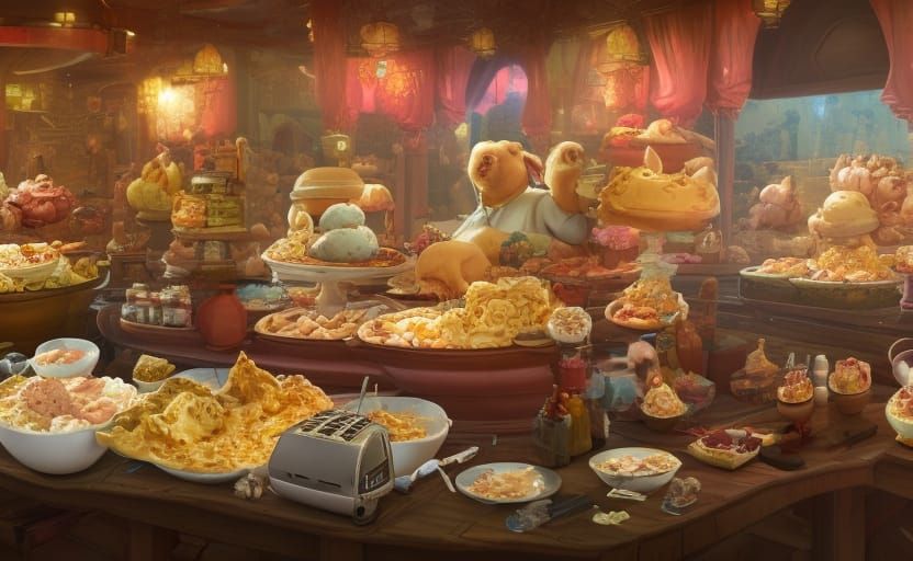 Fantastical Pig at Ice Cream Buffet