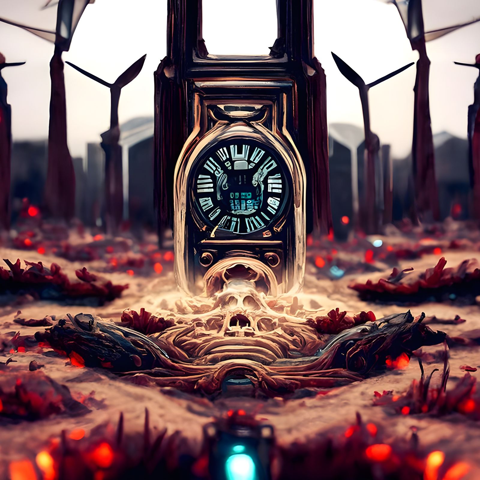Time's Inevitable Entropy: A Dark Fantasy Illustration