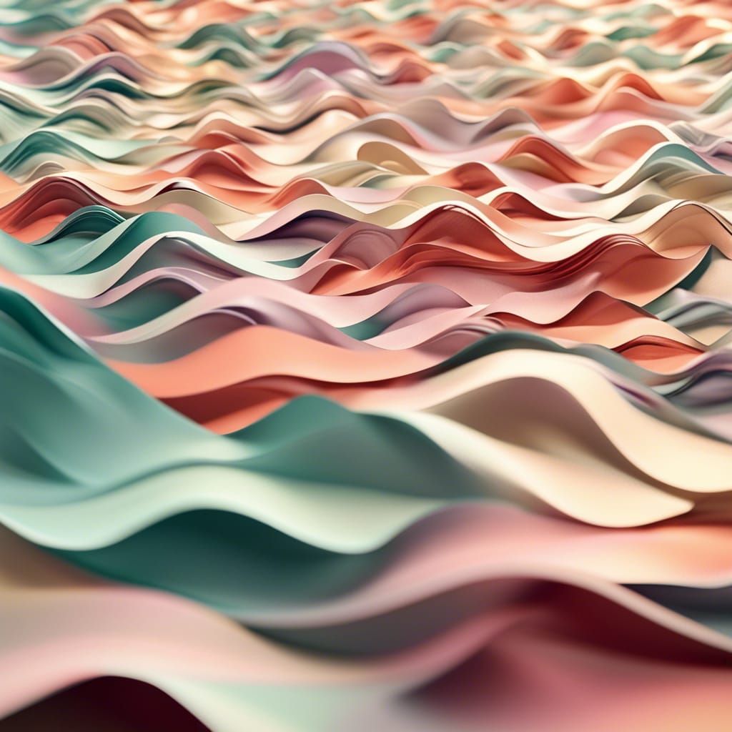 Origami Wave Papercraft in 8K Resolution