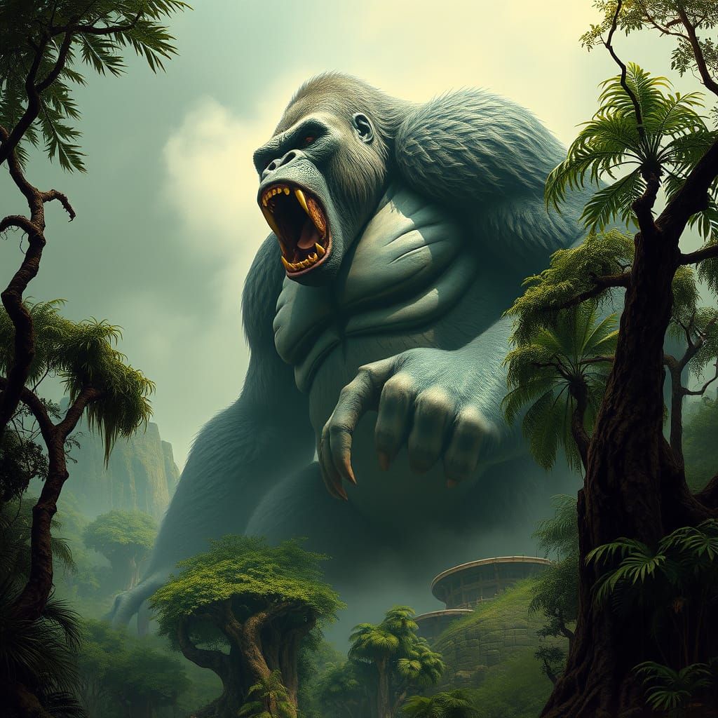 Majestic King Kong Dominates Ancient Jungle