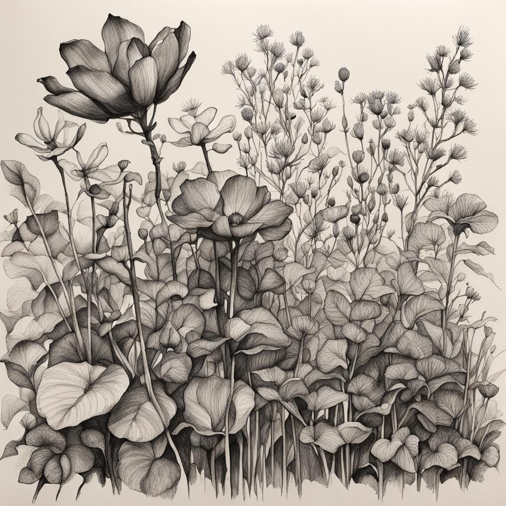 Botanical Ink Drawing