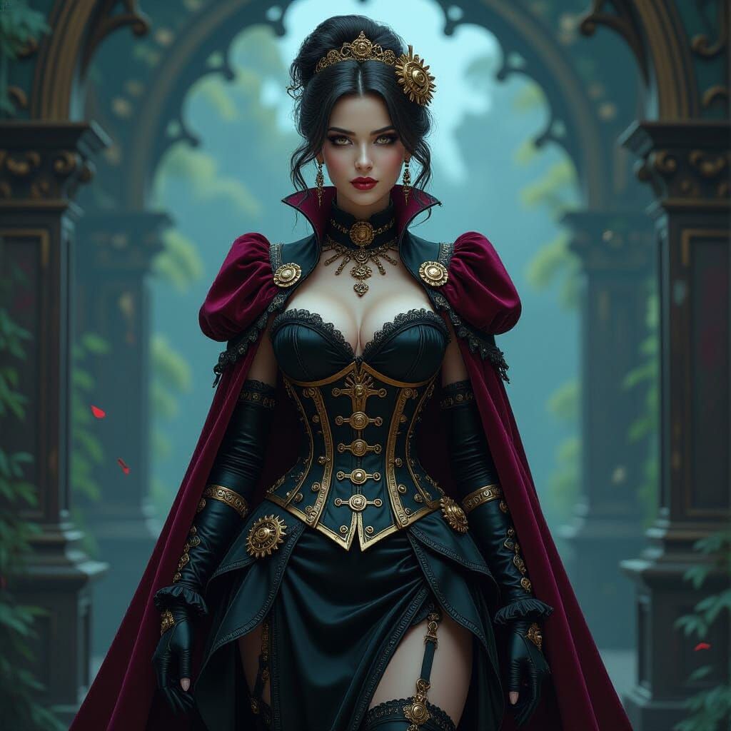 Gothic Steampunk Princess in Victorian Setting