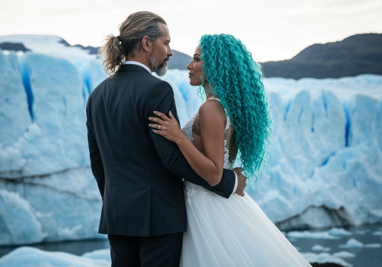 Romantic Glacier Wedding Photo: Cinematic Masterpiece