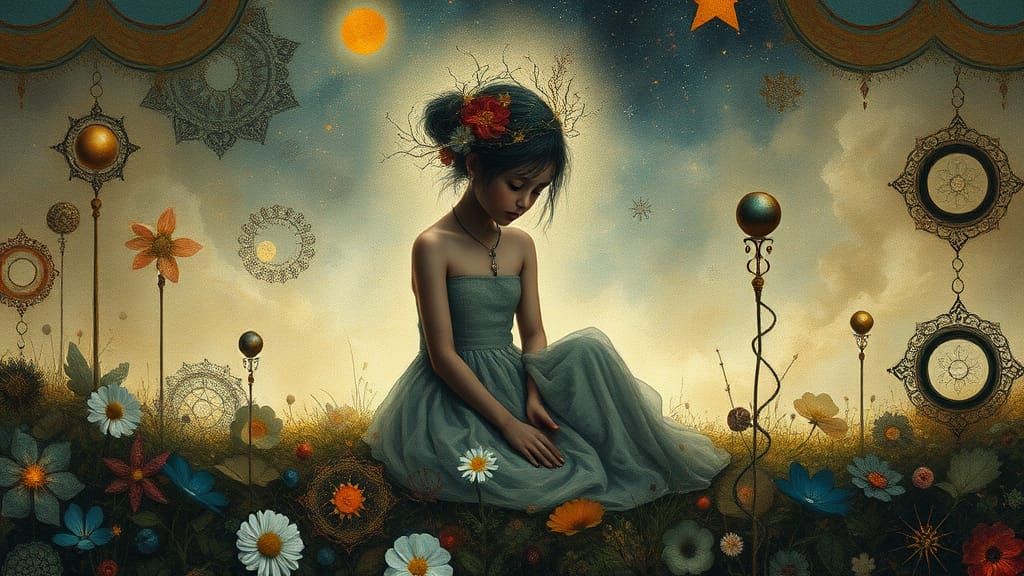 Enigmatic Figure in a Dreamlike Realm