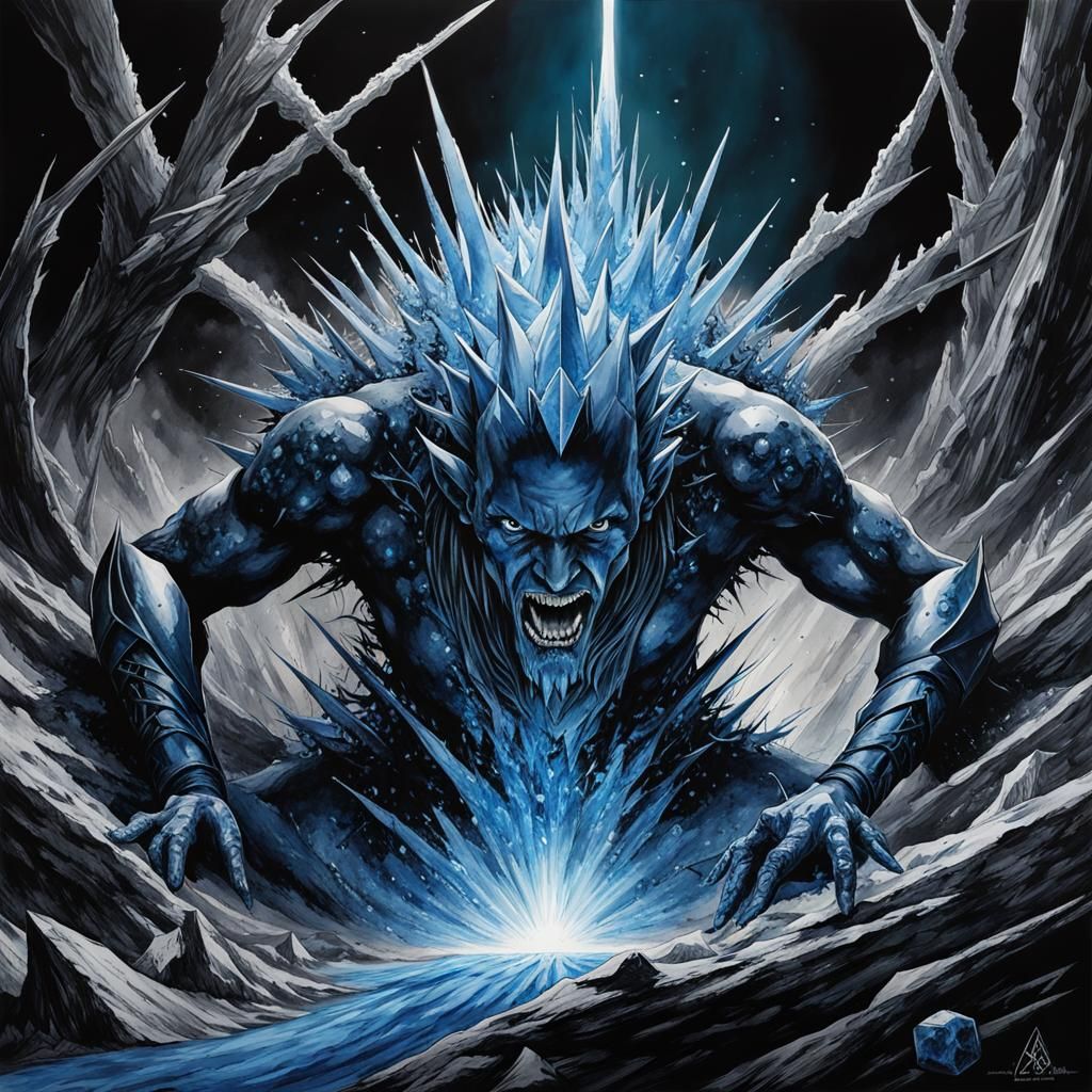 Monochrome Watercolor of Linkin Park with Crystals