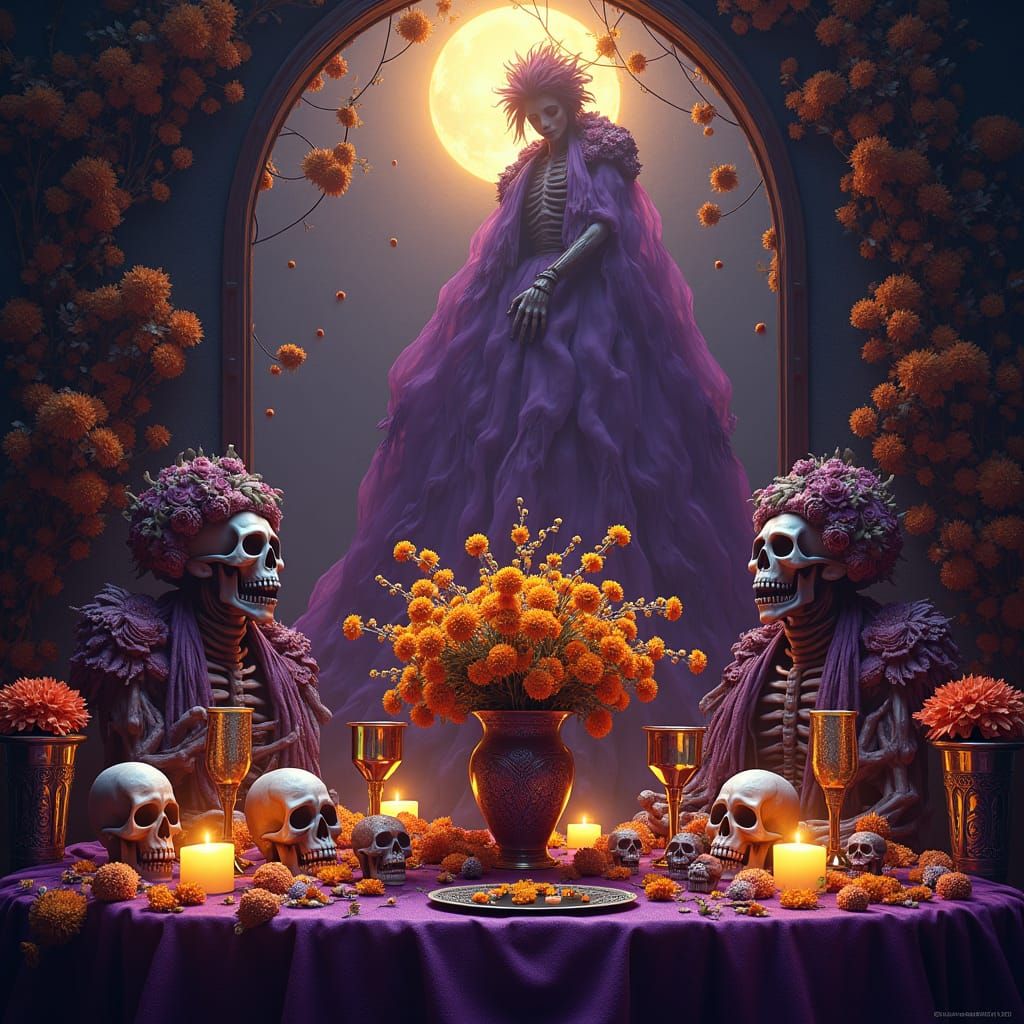 Dia de los Muertos Dark Fantasy Art Nouveau