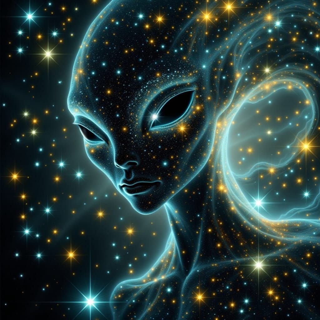 Cosmic Being Formed From Stars and Nebulae