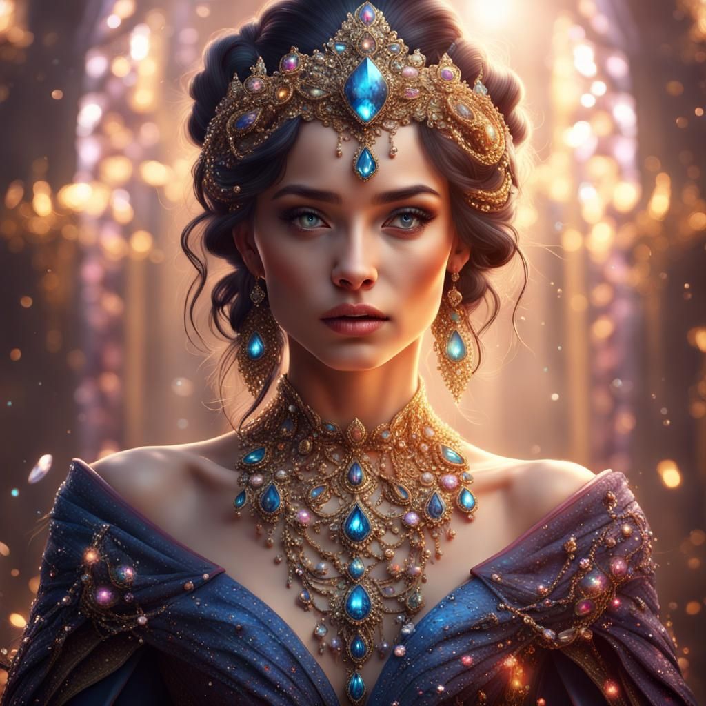 Jeweled Princess Portrait in Detailed Matte Painting