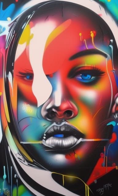 Colorful Polychromatic Graffiti Street Art