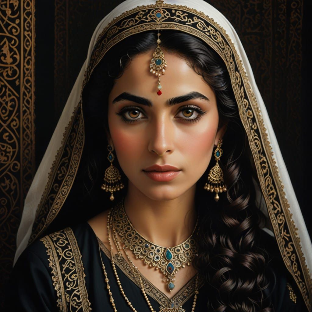 Elegant Middle Eastern Beauty, Inspired by Traditional Attir...