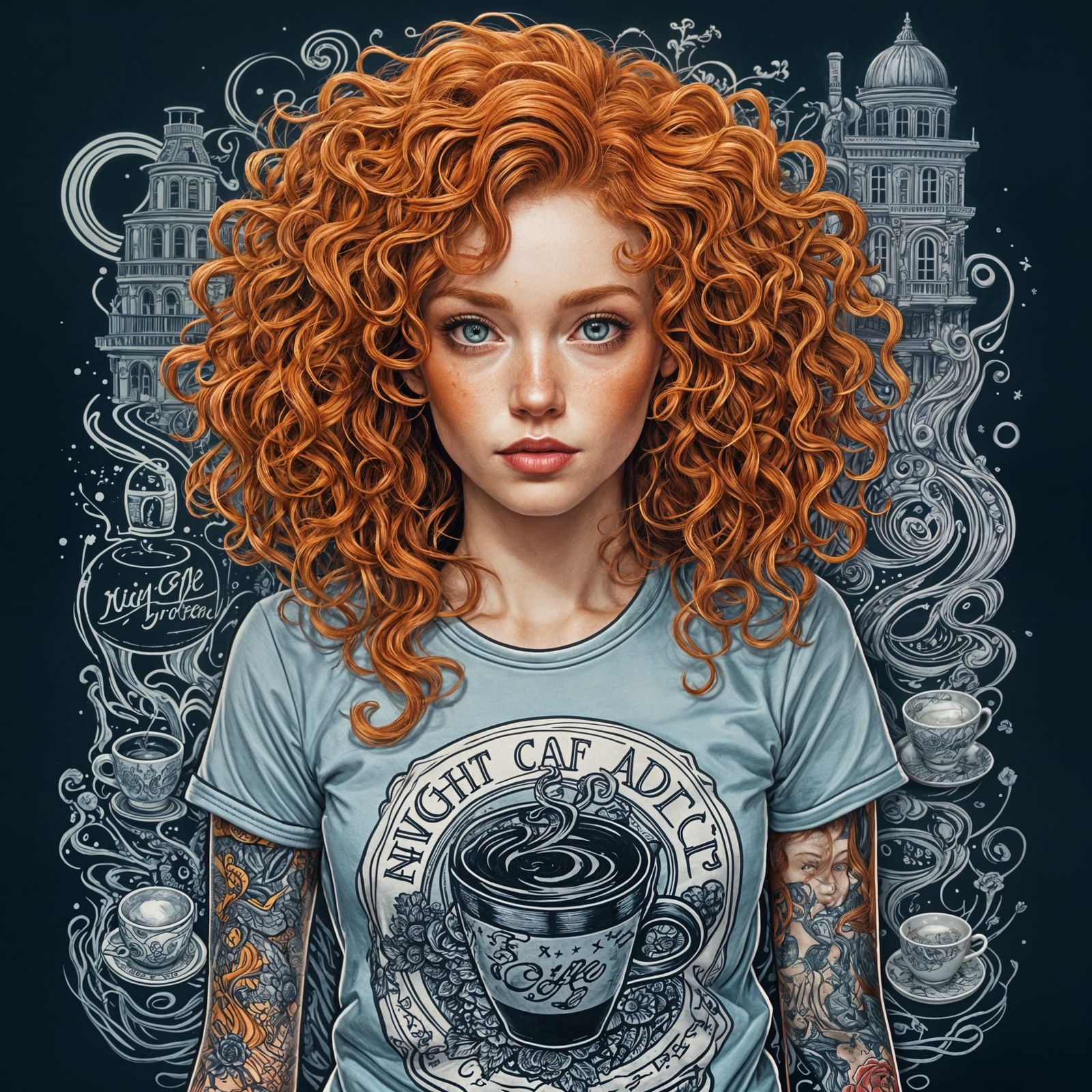 Stunning Ink Art of a Ginger Woman with Tattoos