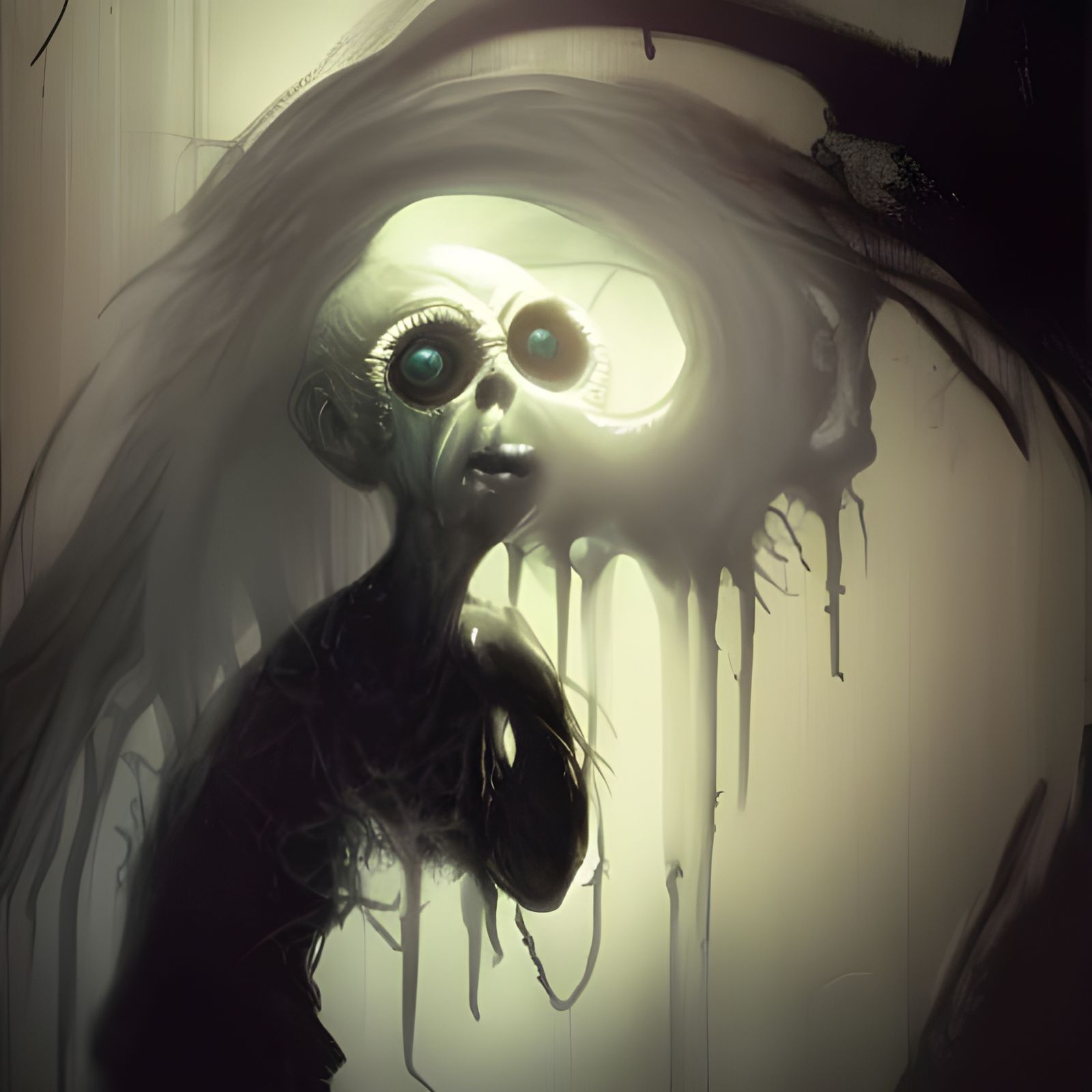 Crying Youth Possessed: Chiaroscuro Digital Illustration