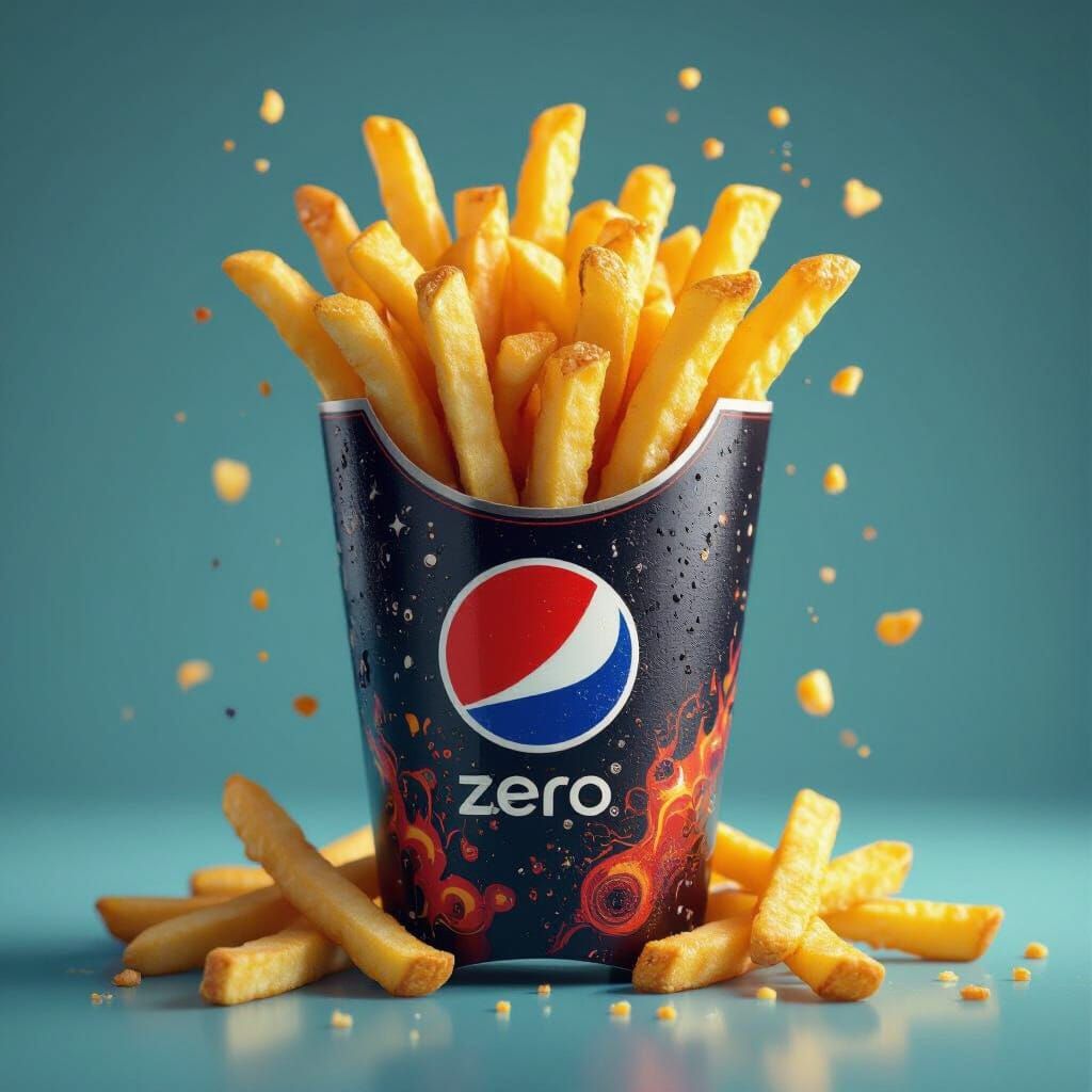 Pepsi Zero and Fries in Rich, Fantastical Detail