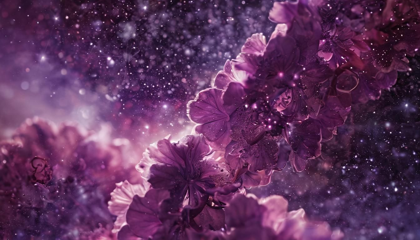 Celestial African Violet Dreamscape in Ethereal Style