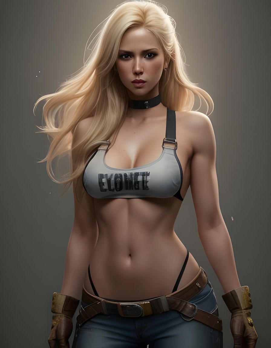 Woman in Overalls: Hyperrealistic Construction Site Art