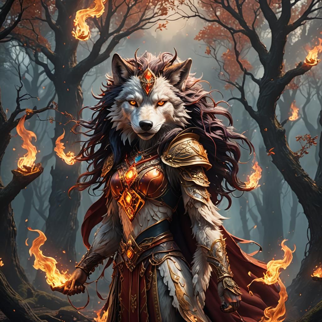 Wolf Princess: Divine Feminine Energy in Matte Painting