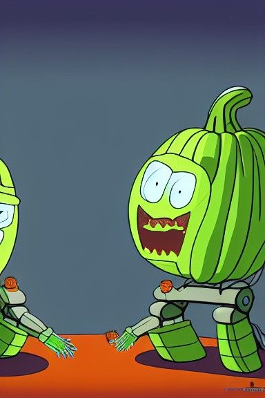 Cucumber Versus Pumpkin Mecha, Animated Style